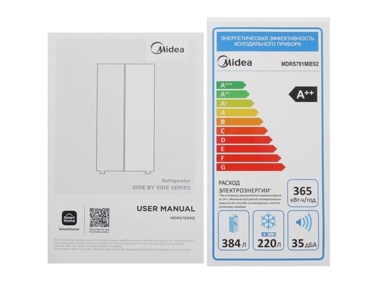 Холодильник MIDEA MDRS791MIE02 No Frost инверторный